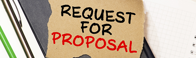 graphic of the words request for proposal