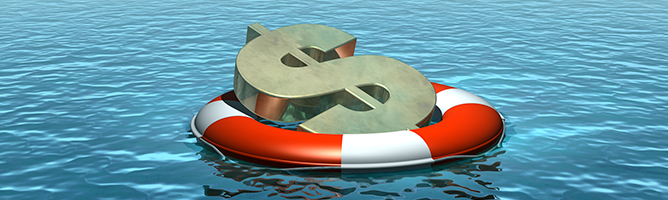 A 3D render of a dollar sign in a lifesaver